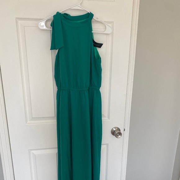 Banana Republic Dresses Nwt Emerald Green Tie Neck Maxi Dress
